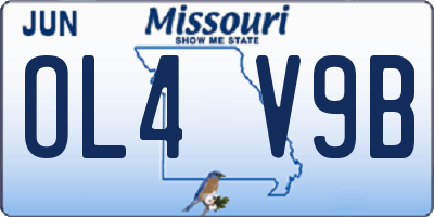 MO license plate OL4V9B