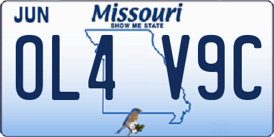 MO license plate OL4V9C