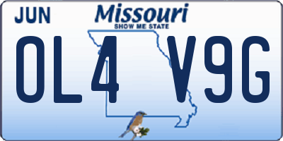MO license plate OL4V9G