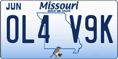 MO license plate OL4V9K