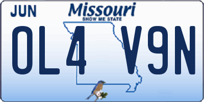 MO license plate OL4V9N