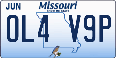 MO license plate OL4V9P