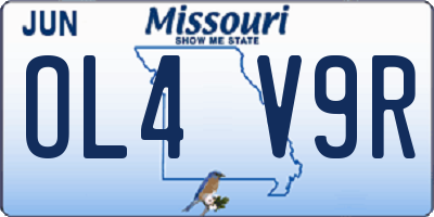 MO license plate OL4V9R
