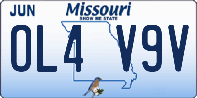MO license plate OL4V9V