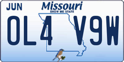 MO license plate OL4V9W