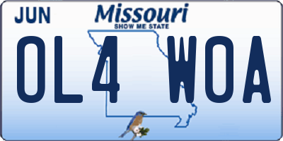MO license plate OL4W0A
