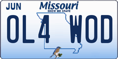 MO license plate OL4W0D
