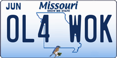 MO license plate OL4W0K