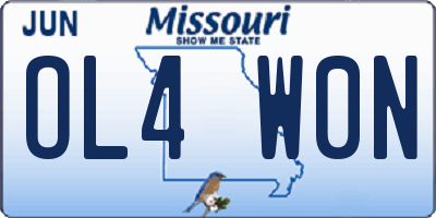 MO license plate OL4W0N