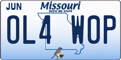 MO license plate OL4W0P