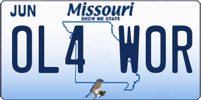 MO license plate OL4W0R