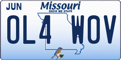 MO license plate OL4W0V