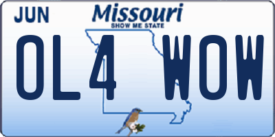 MO license plate OL4W0W