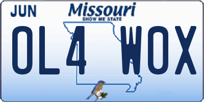 MO license plate OL4W0X