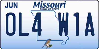 MO license plate OL4W1A