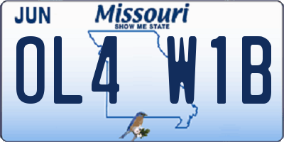 MO license plate OL4W1B