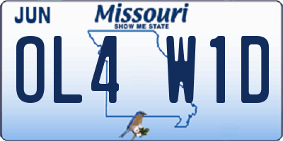 MO license plate OL4W1D