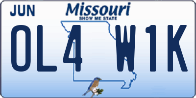 MO license plate OL4W1K