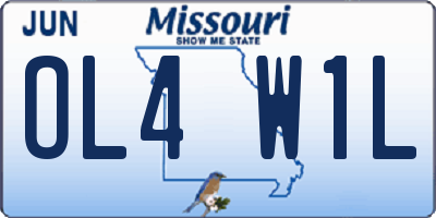 MO license plate OL4W1L