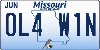 MO license plate OL4W1N