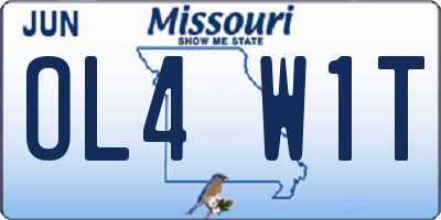 MO license plate OL4W1T