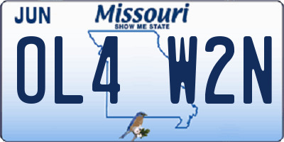 MO license plate OL4W2N