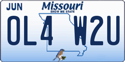 MO license plate OL4W2U