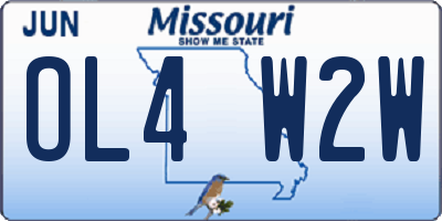 MO license plate OL4W2W
