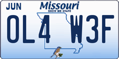 MO license plate OL4W3F