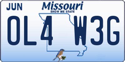 MO license plate OL4W3G