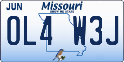 MO license plate OL4W3J