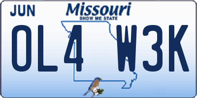MO license plate OL4W3K