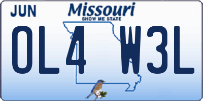 MO license plate OL4W3L