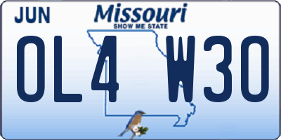 MO license plate OL4W3O