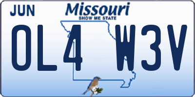 MO license plate OL4W3V