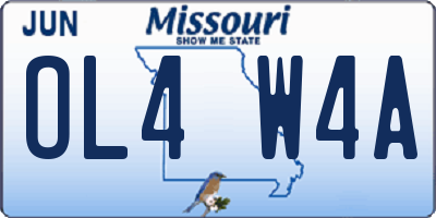 MO license plate OL4W4A