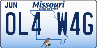 MO license plate OL4W4G