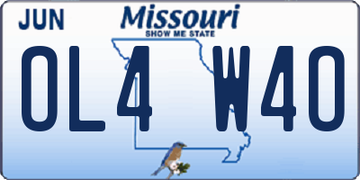 MO license plate OL4W4O