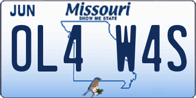 MO license plate OL4W4S