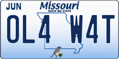 MO license plate OL4W4T