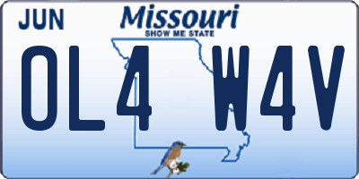 MO license plate OL4W4V