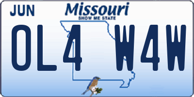 MO license plate OL4W4W