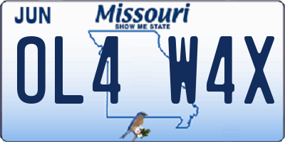MO license plate OL4W4X