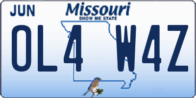 MO license plate OL4W4Z
