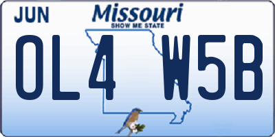 MO license plate OL4W5B