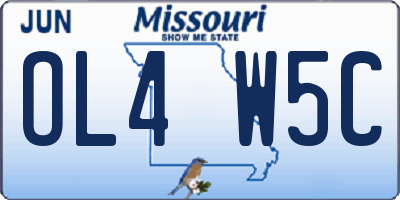 MO license plate OL4W5C