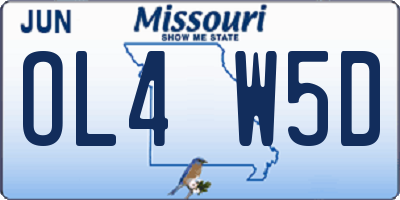 MO license plate OL4W5D