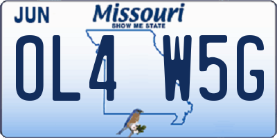 MO license plate OL4W5G