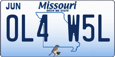 MO license plate OL4W5L