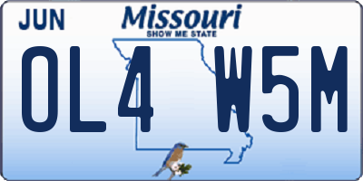 MO license plate OL4W5M